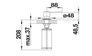 MEDIDAS DISPENSADOR JABON YANO BLANCO